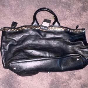 Chic Black Studded Tote Bag
